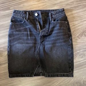 All saints black denim skirt
